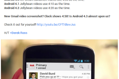 Google ám chỉ Android 4.3 sắp xuất hiện thông qua quảng cáo Gmail