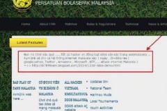 Website liên đoàn bóng đá Malaysia bị hacker tấn công