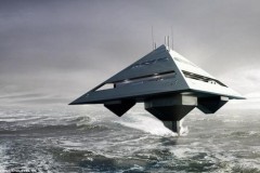 Giới thiệu siêu du thuyền Tetrahedron bay trên mặt nước