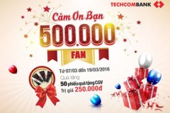 Facebook Fanpage Techcombank đạt 500.000 thành viên