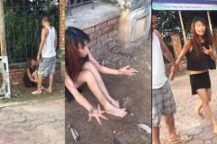 Cô gái trẻ nghi ngáo đá ngồi vỉa hè nói nhảm, đòi lao vào đầu xe ô tô tự tử