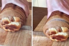 Cứ tưởng đây là mẩu bánh bình thường nhưng cắt ra thì thật không ngờ