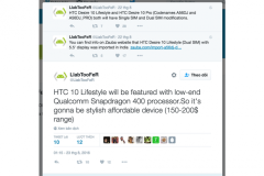 Rò rỉ tin đồn về cấu hình của HTC Desire 10 Lifestyle