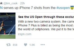 iPhone 7 Plus phô diễn khả năng chụp thiếu sáng tại giải quần vợt US Open