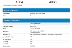 Galaxy C9 rò rỉ cấu hình RAM 6 GB, chip Snapdragon 652, camera selfie 16MP