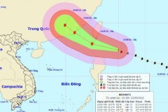 Siêu bão giật trên cấp 17 đang tiến vào Biển Đông