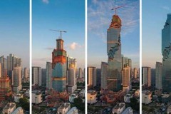 Toa nhà như công trình dang dở, nhưng đêm xuống cảnh tượng tuyệt vời hiện ra