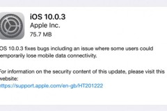 Apple tung bản vá iOS 10.0.3 sửa lỗi kết nối mạng trên iPhone 7 & 7 Plus