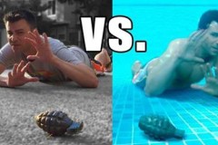 Lựu đạn nổ trên mặt đất hoặc dưới nước, ở đâu nguy hiểm với con người hơn?