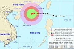 Bão Aere giật cấp 9 - 10, biển Đông có gió mạnh