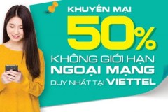 Viettel khuyến mãi 50% giá trị thẻ nạp ngày 31/10/2016