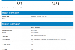 Thông tin Meizu M5 Note bất ngờ xuất hiện trên Geekbench