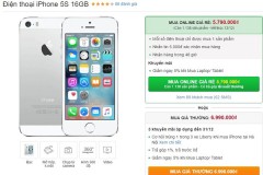 iPhone 5s tiếp tục giảm giá thêm 1.2 triệu đồng, nhanh tay kẻo hết hàng