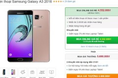 Galaxy A3 2016 giảm giá cả triệu đồng chào đón năm mới
