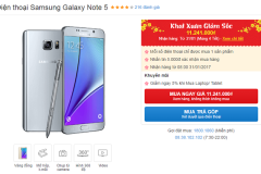 Galaxy Note 5 bất ngờ giảm giá lên đến 1,3 triệu đồng nhân dịp năm mới