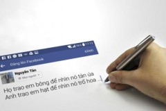 Tạo dòng trạng thái Facebook trên phông nền viết tay