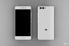 Xiaomi Mi 6 phiên bản màu trắng lộ ảnh render với mặt lưng được hoàn thiện từ kính và camera kép