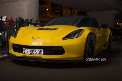 Bắt gặp Chevrolet Corvette C7 Z06 màu vàng dạo phố đêm Hà Nội