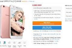 Vừa giảm giá cực hấp dẫn cho chuyên gia selfie OPPO F1s 2017 RAM 4GB, ROM 64GB