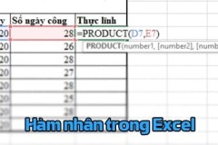 Cách sử dụng hàm nhân trong Excel
