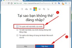 Cách lấy lại mật khẩu Outlook bị quên