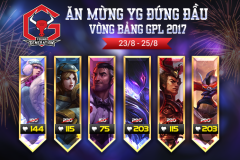 Khuyến mãi ăn mừng YG đứng đầu vòng bảng GPL Mùa Hè 2017 từ 23/8 – 25/8