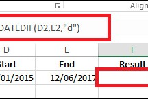 Cách tính số ngày trong Excel
