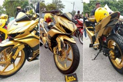 Exciter 2010 độ ấn tượng với xe siêu nhân ' Vàng ' của biker nước bạn