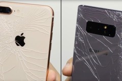 So sánh độ bền iPhone 8 Plus và Galaxy Note 8 trong thử nghiệm thả rơi