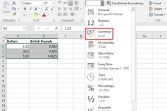 Cách sử dụng các ký hiệu tiền tệ khác nhau trong các ô Excel cụ thể