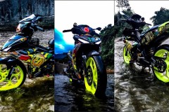 Exciter 150 độ rực rỡ với phong cách Rossi của biker Thái Bình