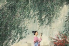 Lòng người chinh phụ buồn dưới nguyệt, bụi cuốn dặm hồng theo gió xanh…