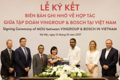 Vingroup ký biên bản hợp tác sản xuất ôtô, xe máy điện với Bosch