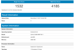 BlackBerry KEYone thế hệ mới xuất hiện trên GeekBench: Qualcomm 8 nhân, RAM 6 GB