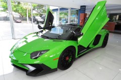 "Siêu bò" Lamborghini Aventador SV Roadster nổi bật với màu xanh lá