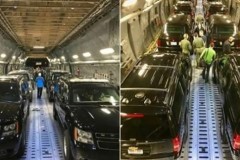 Tổng thống Donald Trump được hộ tống bởi dàn Limousine Cadillac công du châu Á