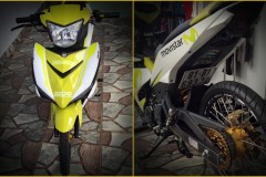 Exciter 150 độ nổi bật với bộ cánh ' Xanh Neon ' của biker phố núi