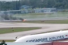 Máy bay trượt khỏi đường băng tại Triển lãm hàng không quốc tế ở Singapore