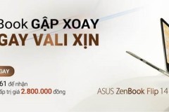 Đặt mua Asus ZenBook Flip 14, nhận ngay vali trị giá 2.8 triệu đồng