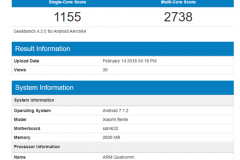 Xiaomi Berlin lộ diện một vài chi tiết cấu hình trên Geekbench