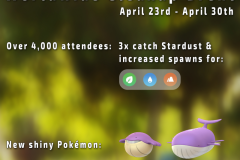 Niantic ra mắt sự kiện đặc biệt trong Pokemon GO: x3 Stardust, Shiny Wailme, tăng tỷ lệ Pokemon hệ Đất, Cỏ, Nước