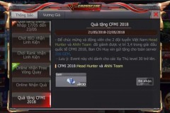 Quà tặng mừng thành tích Việt Nam tại CFMI 2018 đã đến tay game thủ