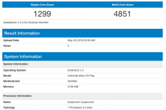 Moto Z3 Play vừa bất ngờ lộ diện vài thông tin cấu hình trên Geekbench