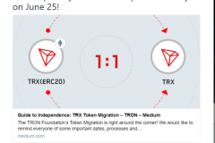 TRON khởi động quá trình chuyển đổi token