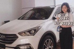 Hyundai Santa Fe tại Hà Nội may mắn sở hữu biển số ngũ quý