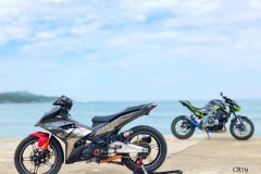 Exciter 150 độ - bao phủ dàn áo bằng sợi Carbon siêu cứng cáp