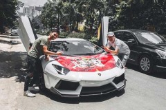 Siêu xe Lamborghini Aventador độ ‘khủng’ cổ vũ Olympic Việt Nam