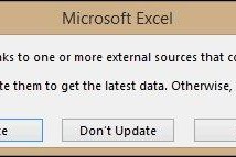 Cách tắt thông báo Update Link trên Excel