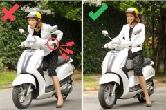 Vừa ga vừa phanh là một thói quen tai hại của phụ nữ khi đi xe máy