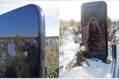 Ngôi mộ hình iPhone tại Nga có cả ảnh đại diện của người quá cố, quét mã QR để xem trang cá nhân